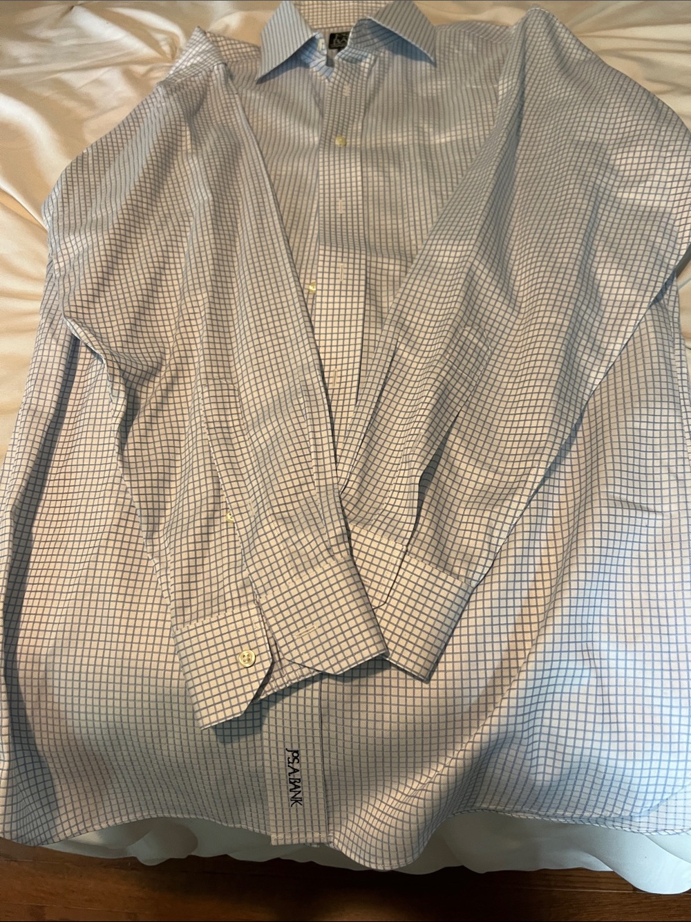 Jos. A. Bank Light Blue Windowpane Dress Shirt